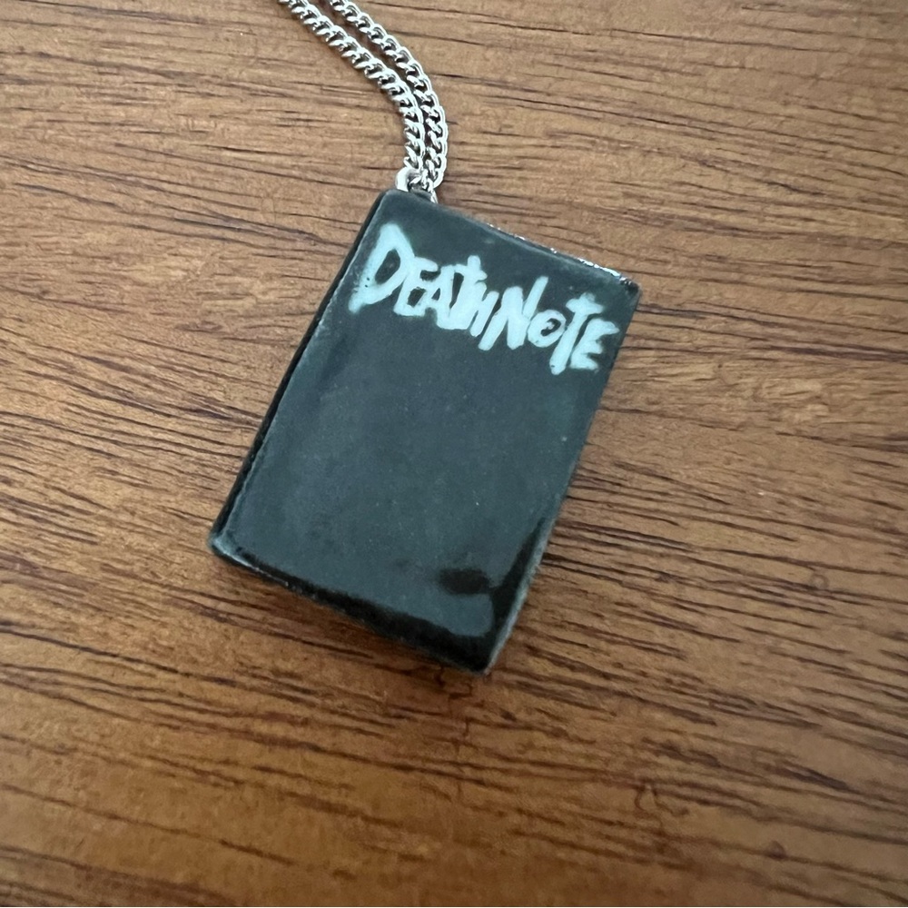Death Note necklace with handmade ceramic book